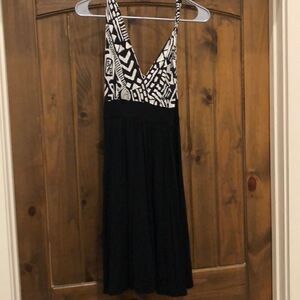 Black and white tribal dress with spaghetti straps
